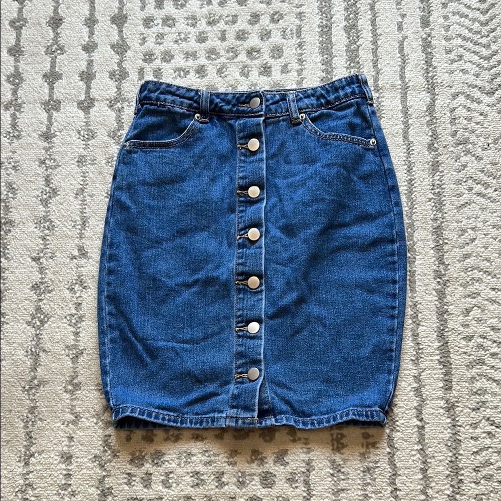 Forever 21 Denim Button-Front Skirt - Size Small